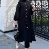 Sedef Düğme Tunik - Siyah
