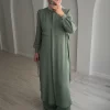 Alya Bel Detaylı Tam Boy Takım - Ihlamur