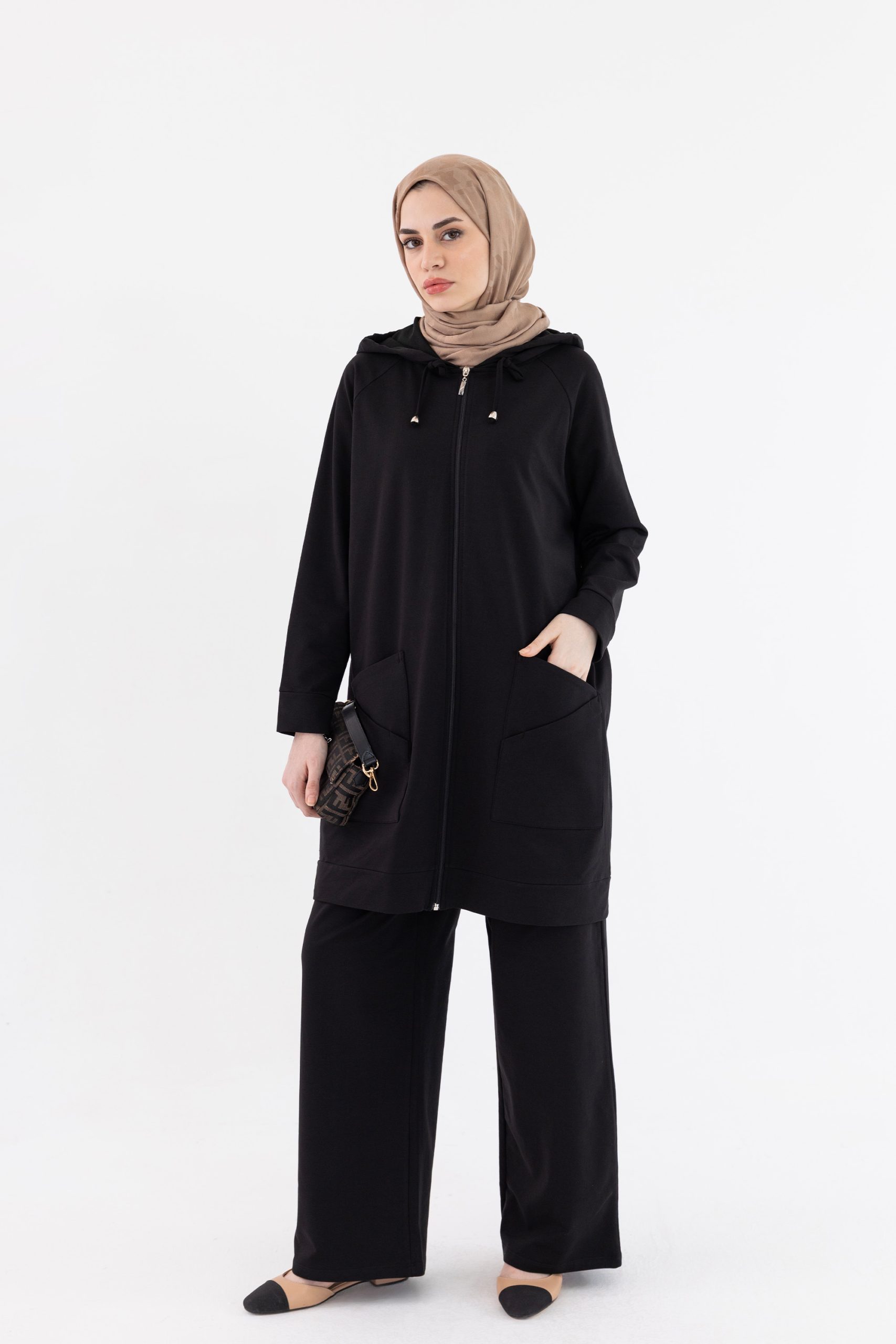 Roa Z Cepli Pamuk Spor Takım - Siyah
