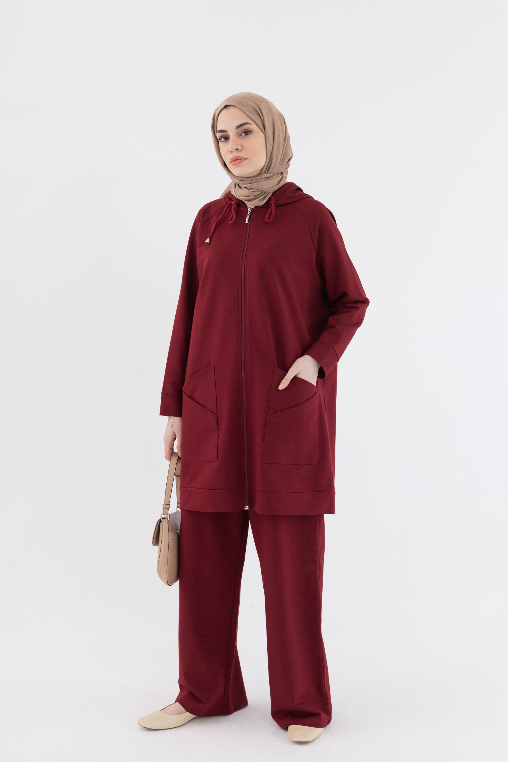 Roa Z Cepli Pamuk Spor Takım - Bordo